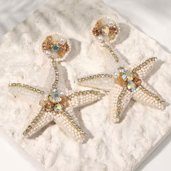 Jane | Starfish Beaded Earrings