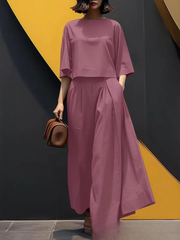 Ada - Fashion Solid Colour Two-piece Set