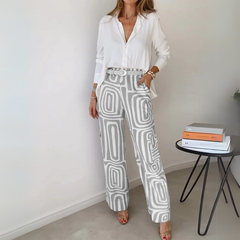 Nova - Geometric Palazzo Pants & Top Set