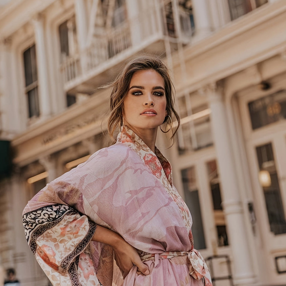 Women’s Boho Long Kimono Robe | Printed Open Front