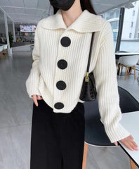 Rora - Long Sleeve Loose Cashmere Cardigan