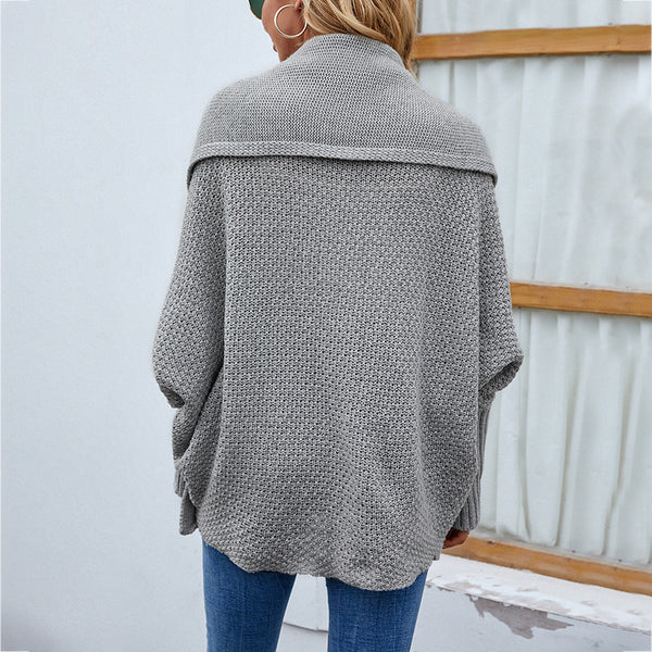 Women’s Open Front Chunky Knit Cardigan – Oversized Long Sleeve