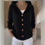 Women’s Hooded Button Cardigan | Casual Long Sleeve Knit Top