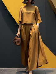 Ada - Fashion Solid Colour Two-piece Set