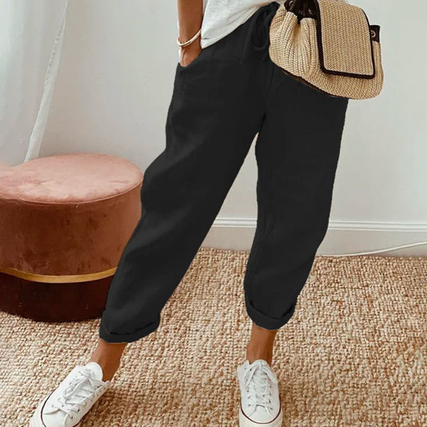 Women’s Relaxed Fit Pants | Drawstring Waist Trousers