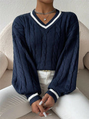 Nova - Elegant Loose V-Neck Fashion Sweater