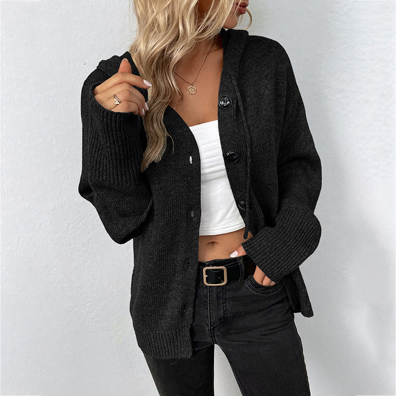 Women’s Relaxed Fit Hooded Cardigan | Button Front Style