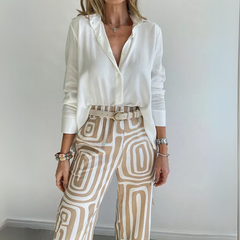 Nova - Geometric Palazzo Pants & Top Set