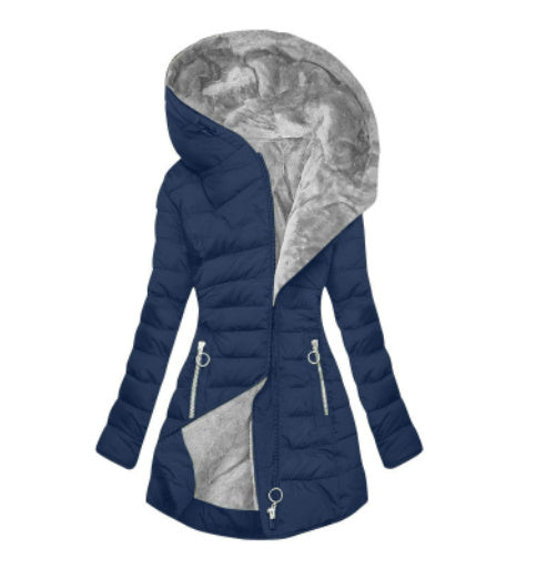 Women’s Hooded Winter Coat – Longline Puffer Jacket