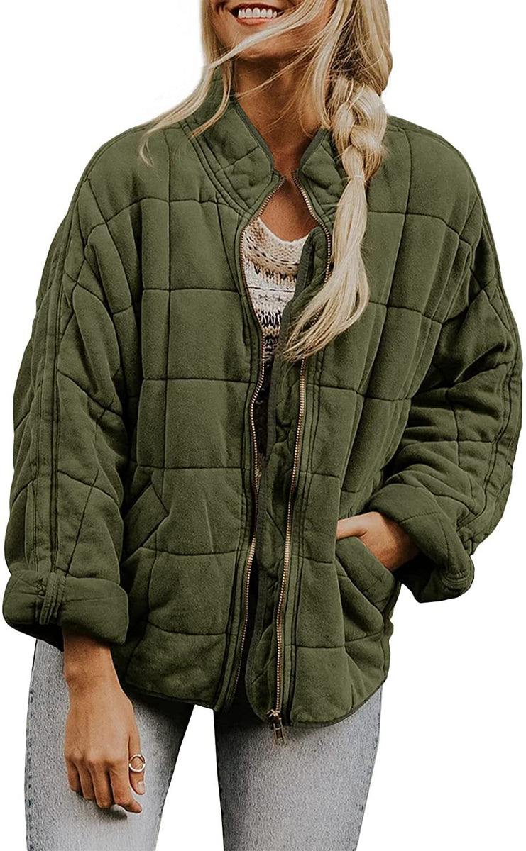 Women’s Quilted Casual Jacket | Relaxed Zip Front