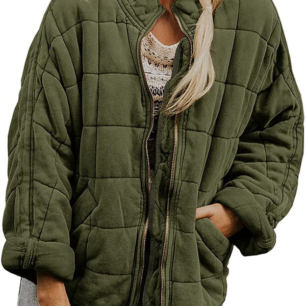 Women’s Quilted Casual Jacket | Relaxed Zip Front