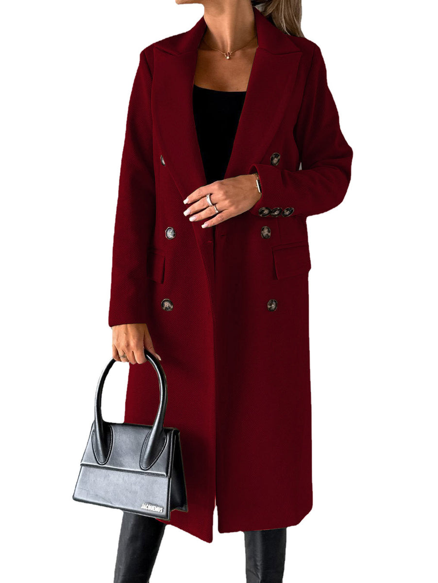 Women’s Double-Breasted Long Coat | Tailored Winter Overcoat