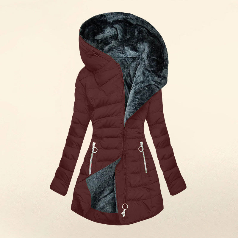Women’s Hooded Winter Coat – Longline Puffer Jacket