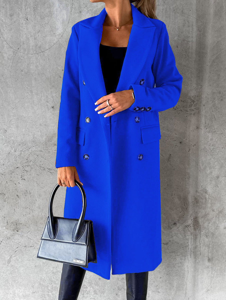 Women’s Double-Breasted Long Coat | Tailored Winter Overcoat