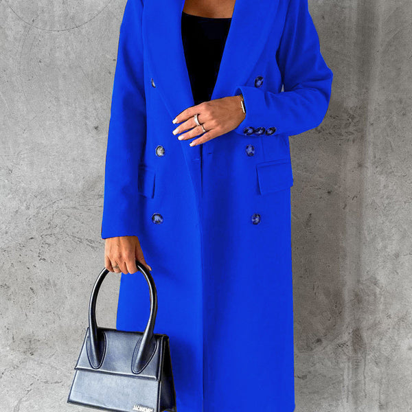 Women’s Double-Breasted Long Coat | Tailored Winter Overcoat