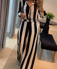 Maryam - Black & White Striped Two-piece Set
