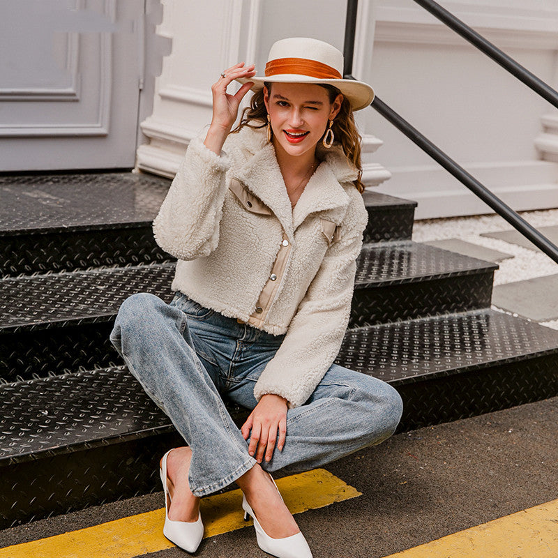 Women’s Cropped Fleece Zip Jacket | Casual Pocket Style