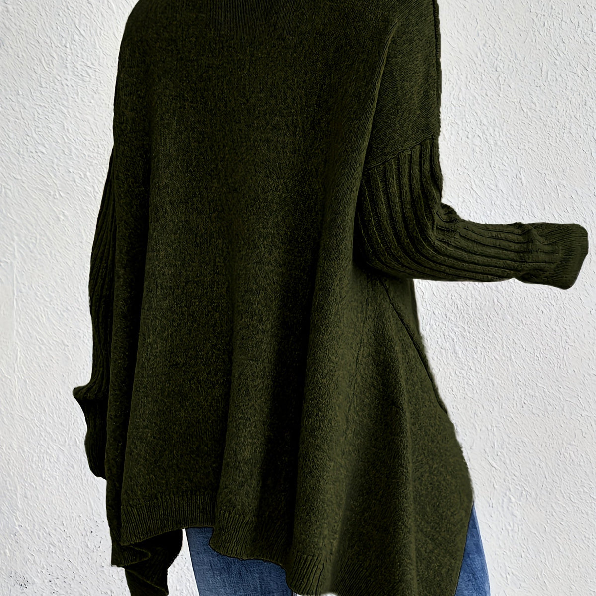 Women’s Oversized Turtleneck Sweater – Long Sleeve High Neck Pullover