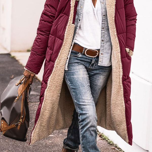 Women’s Long Hooded Puffer Coat | Thick Warm Winter Jacket with Lining