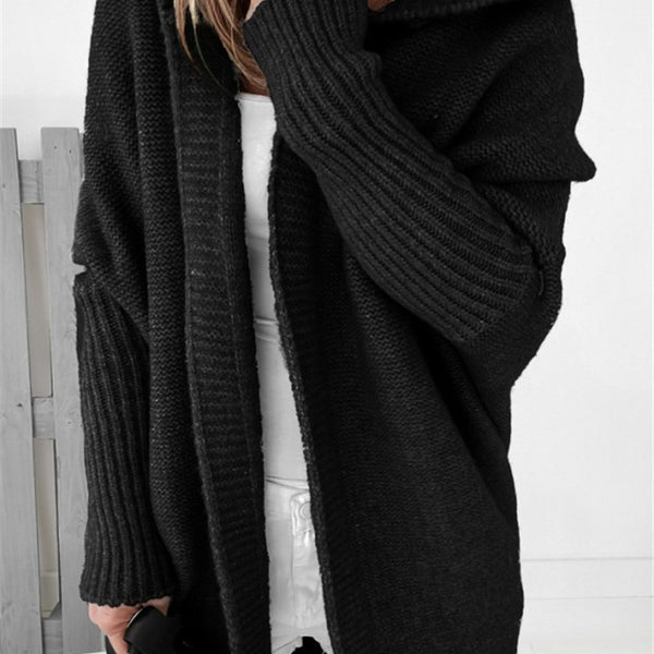 Women’s Long Hooded Cardigan | Open Front Knit Sweater