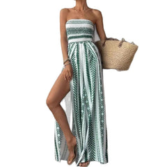 Theresa - Tube Top Split Jumpsuit Dress