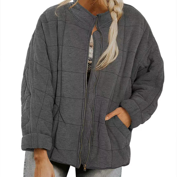 Women’s Quilted Casual Jacket | Relaxed Zip Front