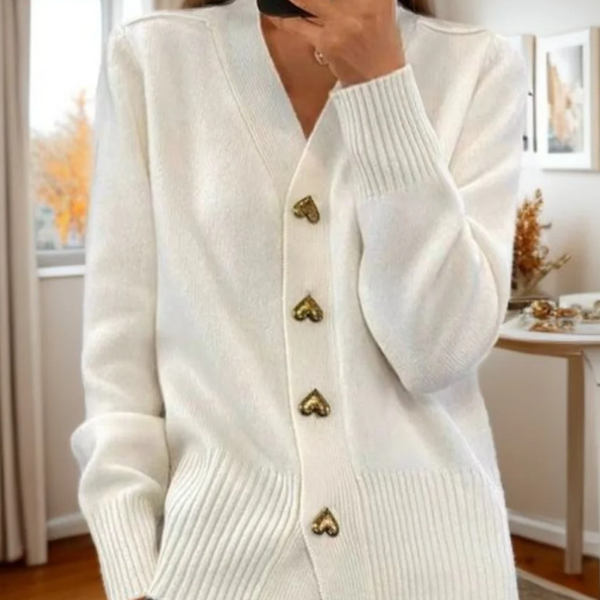Women’s Button Front Cardigan | V-Neck Long Sleeve Knit