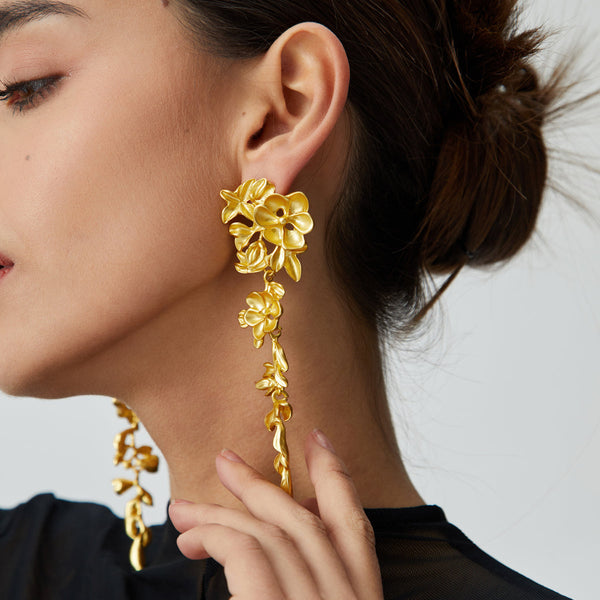Liana | Floral Fringed Earrings