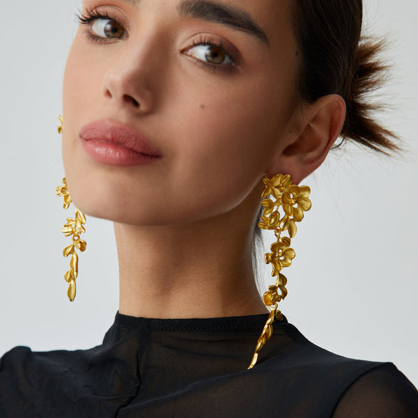 Liana | Floral Fringed Earrings