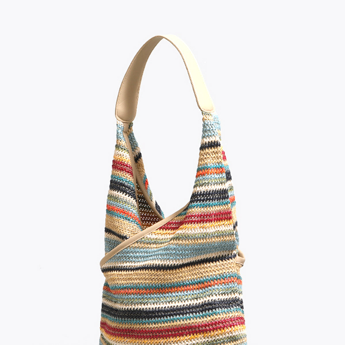 Ivy Rainbow Grass Woven Shoulder Bag