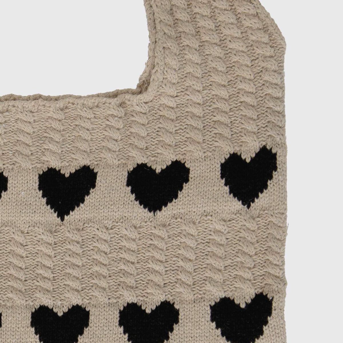 Ivy Heart Pattern Knit Shoulder Bag