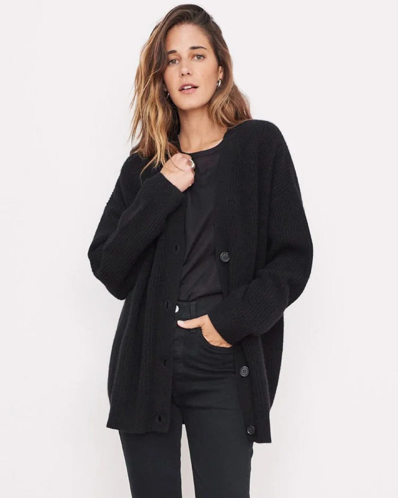 Women’s Oversized Cardigan | Button-Front Long Sleeve Knit