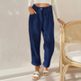 Women’s Corduroy Loose Fit Straight Trousers | Blue