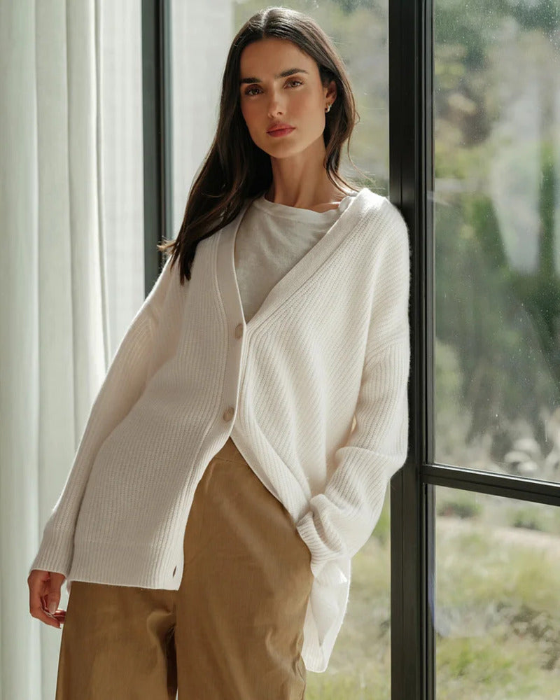 Women’s Oversized Cardigan | Button-Front Long Sleeve Knit