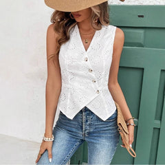 Raya - Cardigan Vest Crochet Top