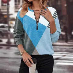Brisa - Loose Zip Long Sleeve Sweatshirt