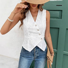 Raya - Cardigan Vest Crochet Top