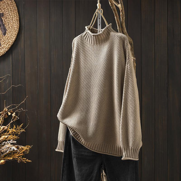 Women’s High Neck Sweater | Long Sleeve Casual Knitwear