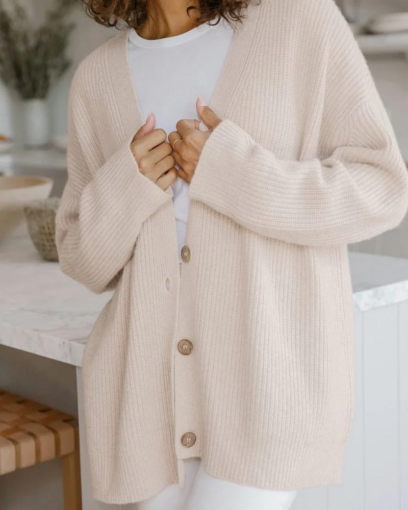 Women’s Oversized Cardigan | Button-Front Long Sleeve Knit