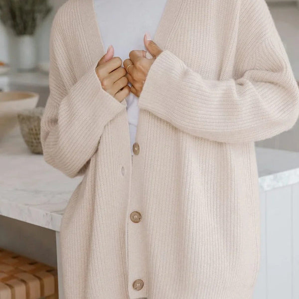 Women’s Oversized Cardigan | Button-Front Long Sleeve Knit