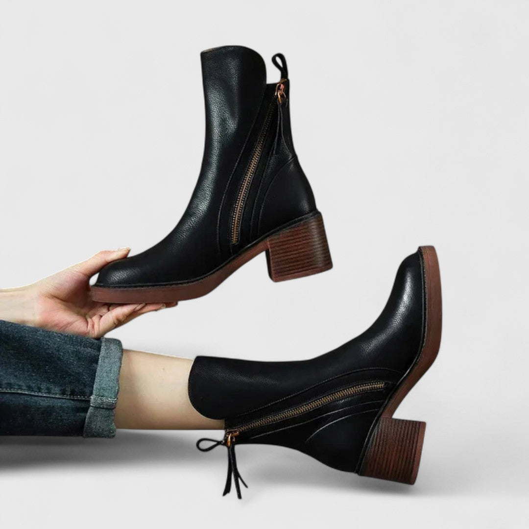 Women’s Block Heel Ankle Boots | Side Zip Chelsea Style
