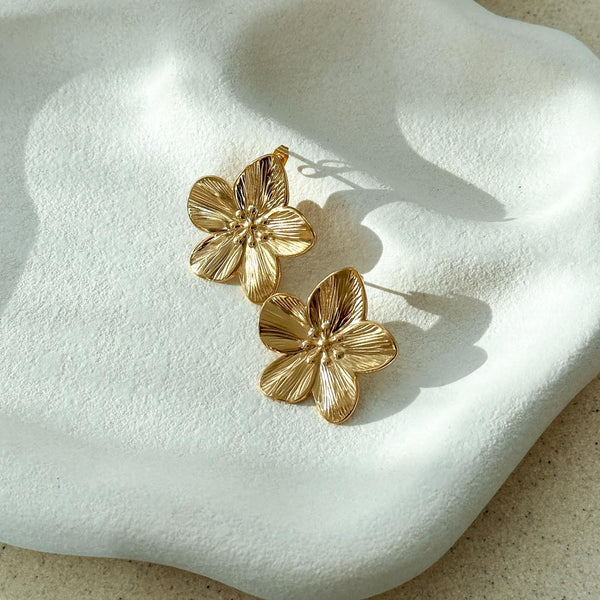 Lexi | Gold Plated Flower Earrings