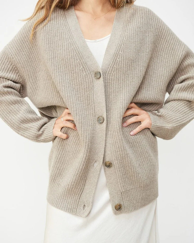 Women’s Oversized Cardigan | Button-Front Long Sleeve Knit