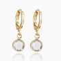 Vintage gold round crystal earrings