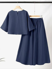 Ada - Fashion Solid Colour Two-piece Set