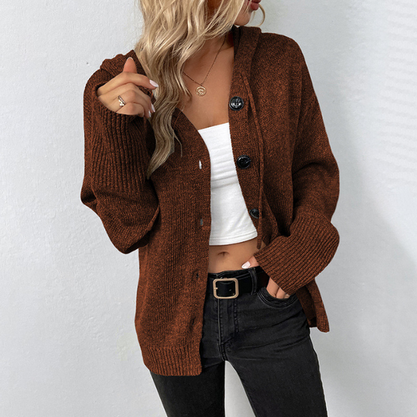 Women’s Relaxed Fit Hooded Cardigan | Button Front Style