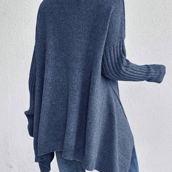 Women’s Oversized Turtleneck Sweater – Long Sleeve High Neck Pullover