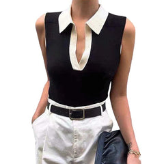 Lori - Round Neck Pullover Women's Knitted Vest