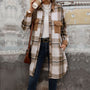 Women’s Long Plaid Shacket – Button Down Check Shirt Jacket