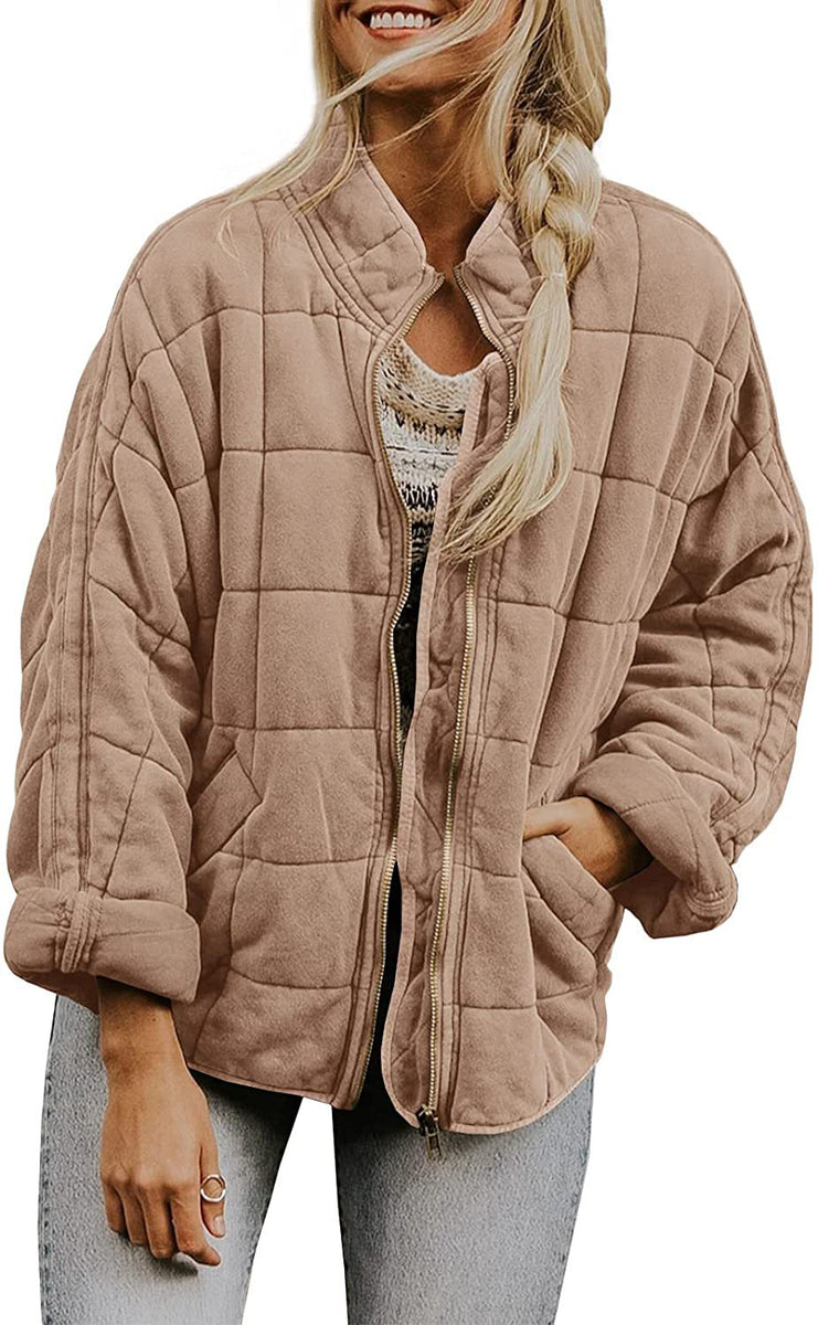 Women’s Quilted Casual Jacket | Relaxed Zip Front